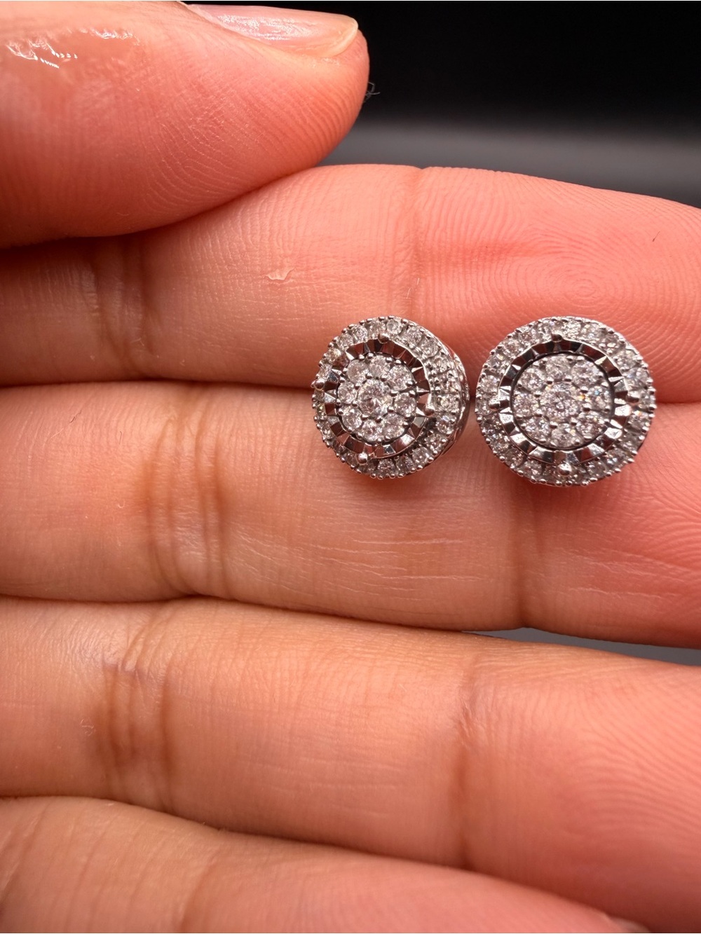10k White Gold .50 Ctw Diamond Earrings
